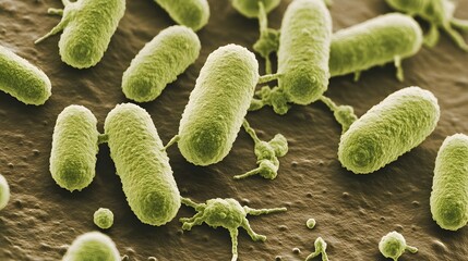 Close-up view of microscopic bacteria.