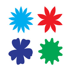 set of colorful flowers