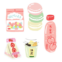 Pink sweet dessert Japanese 