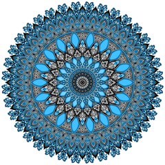 Mehndi Henna Drawing Circular Mandala pattern for tattoo, decoration premium product poster or painting. Decorative ornament in ethnic oriental style. Outline doodle hand draw illustration
