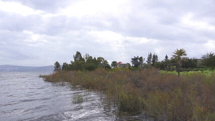 lake with a beautiful view. Kineret. Israel.