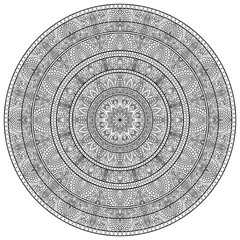 Mehndi Henna Drawing Circular Mandala pattern for tattoo, decoration premium product poster or painting. Decorative ornament in ethnic oriental style. Outline doodle hand draw illustration