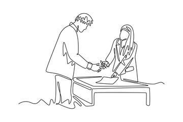 public service concept. Single line draw design. Vector graphic illustration