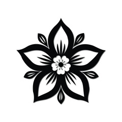 black and white flower vector