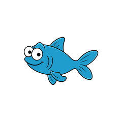 Obraz premium cartoon fish isolated on white