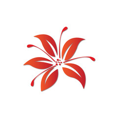 Naklejka premium red and white flower