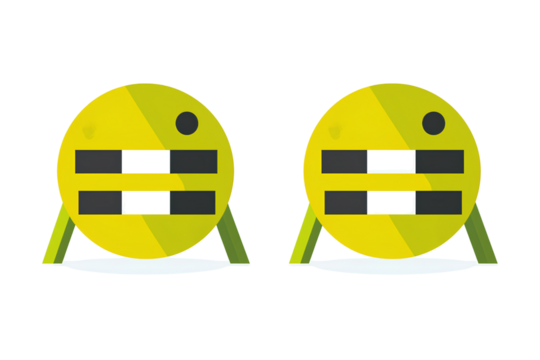 Realistic Construction Barrier with Yellow and Black Stripes on Transparent Background