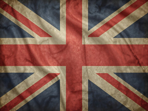 Vintage union jack flag with distressed texture patriotic symbol of the united kingdom great britain with history - Powered by Adobe
