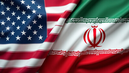 Iran and USA flag together