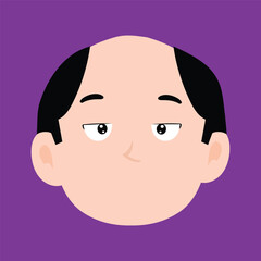 various expressions of bald men cartoon illustrations. man's portraits with different emotions and gestures isolated