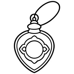 Antique Locket line art vector