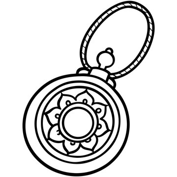 black and white pendant necklace clip art preview