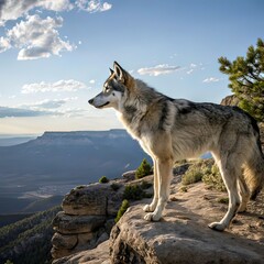 Fototapeta premium wolf in the snow