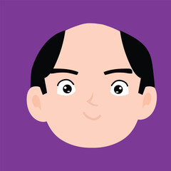 various expressions of bald men cartoon illustrations. man's portraits with different emotions and gestures isolated