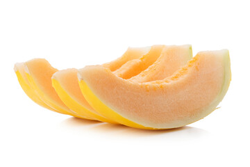 Golden Melon slices isolated on a transparent background