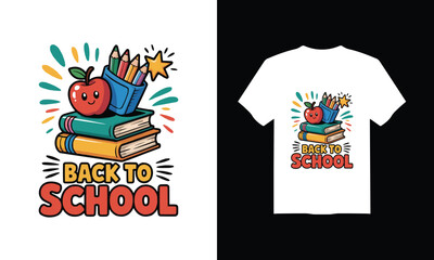 Colorful Back to School T-Shirt Design – Perfect for Kids and Students