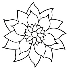 Delicate line art outline of a Kadam flower (or a generic monsoon-specific flower). Ideal for regional designs, floral patterns, or botanical vector illustrations celebrating monsoon.