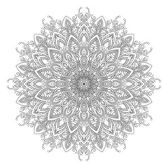 Mehndi Henna Drawing Circular Mandala pattern for tattoo, decoration premium product poster or painting. Decorative ornament in ethnic oriental style. Outline doodle hand draw illustration