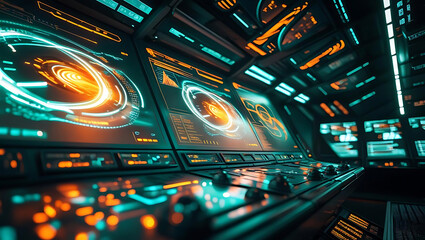 Close up view of a green electronic computer motherboard circuit board with chips and components