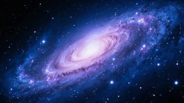 Galaxy Spiral, Nebula Space, Starfield Universe 4K HD Video Footage Download – Vibrant Purple Blue Pink Colors, Cosmic Dust, Glowing Stars, Deep Space Beauty - Powered by Adobe
