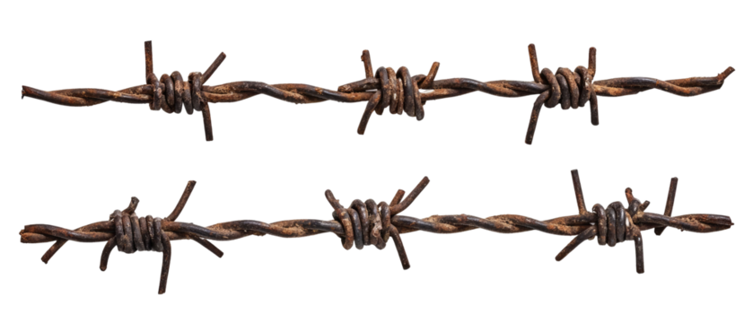 A depiction of barbed wire, often used for fencing and security purposes.