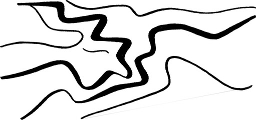 Obraz premium Abstract line art set featuring dynamic lightning crack design