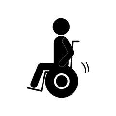 車椅子を自分で動かす人のアイコン