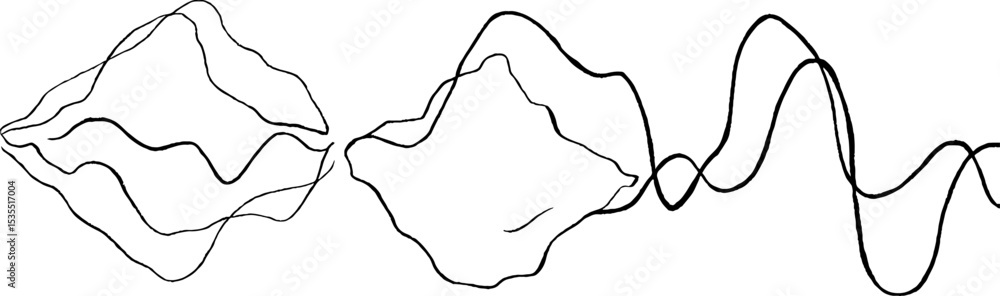 Poster abstract line art illustration of ripple grid patterns for modern design