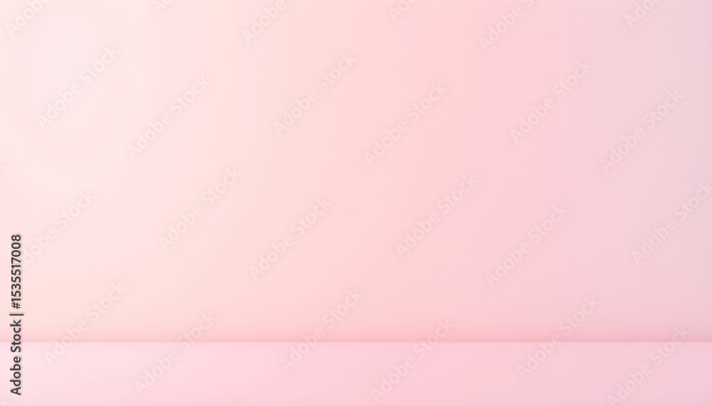 Poster a soft pink gradient wall and floor create a minimalist, empty studio space.