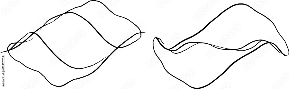 Poster abstract line art with ripple grid and wavy patterns for modern design