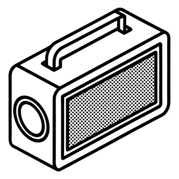 black and white speaker with handle clip art preview
