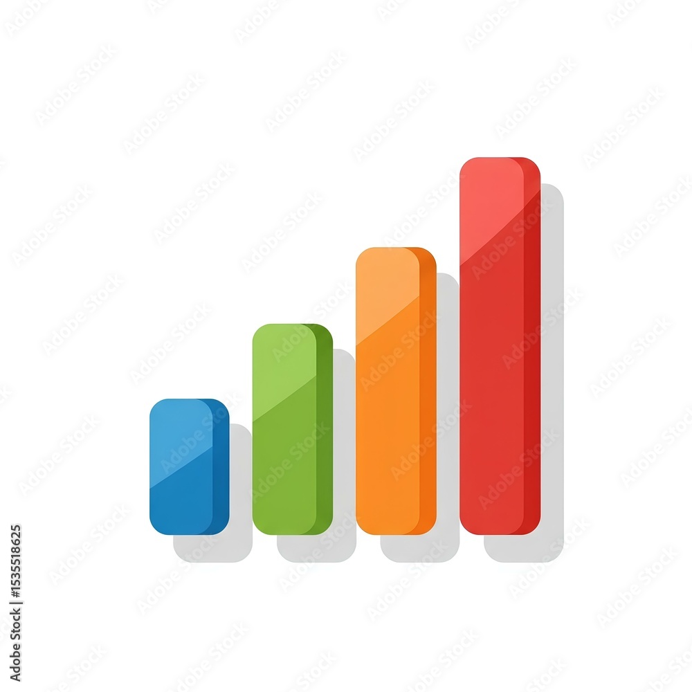 Aufkleber colorful ascending bar graph illustrating growth success progress development chart data visualizati