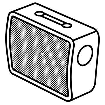 black and white speaker with handle clip art preview
