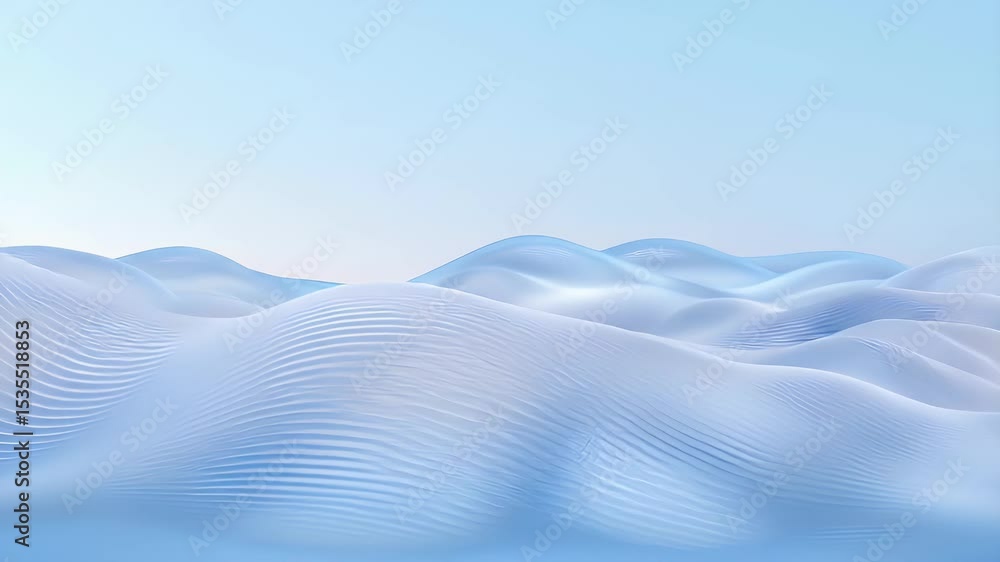 Poster abstract wavy blue surface with soft light and gradient background texture