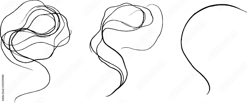 Poster abstract line art swirl cluster set for creative design projects