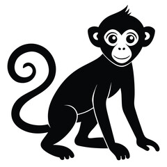Fototapeta premium Monkey Silhouette Vector Illustration Clipart Design