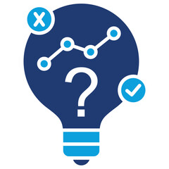 Hypothesis Testing Flat Blue Icon