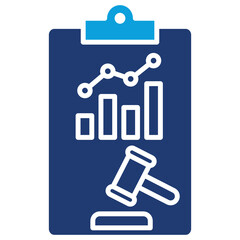 Compliance Analysis Flat Blue Icon