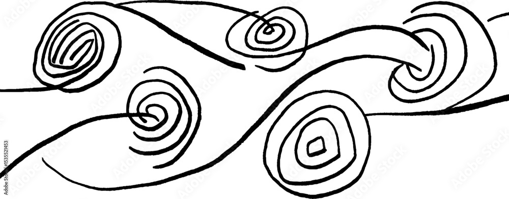 Aufkleber abstract spiral line art with radiating patterns for modern design