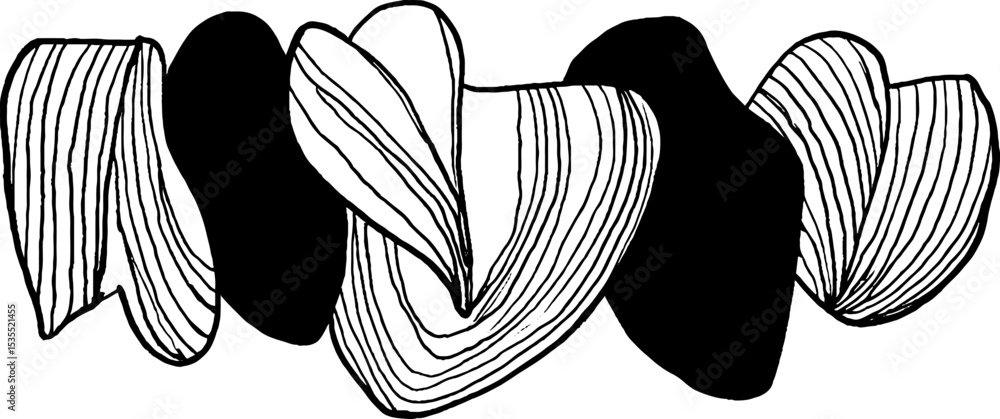 Poster abstract spiral line art with radiating patterns for creative design projects