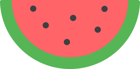수박 반달 단면 일러스트
