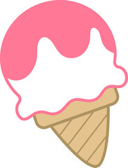 딸기맛 콘 아이스크림