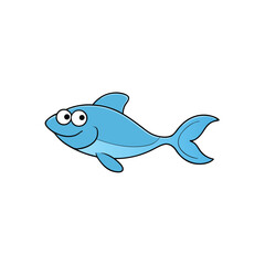 Obraz premium vector illustration of cartoon fish