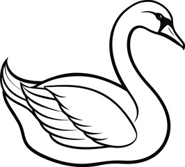 Obraz premium black swan vector illustration