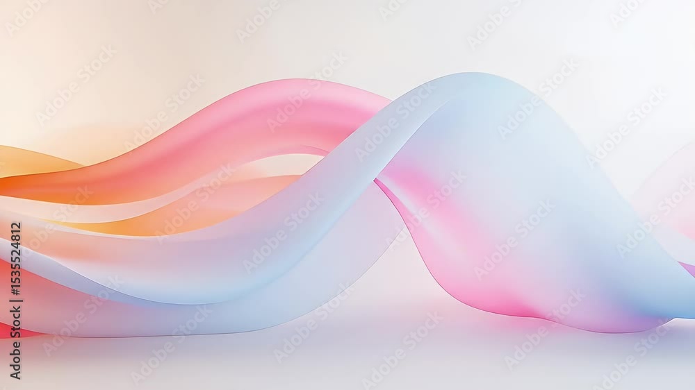 Poster pastel gradient abstract waves in light background for minimalist design themes