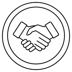 This is a versatile set of professional handshake vector icons, rendered in a clean, modern line art style. The collection includes multiple variations, such as a standalone handshake and versions.