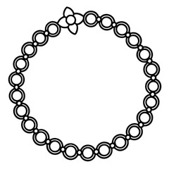 Charm bracelet  line art vector