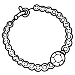 Charm bracelet  line art vector