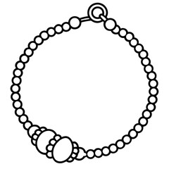 Charm bracelet  line art vector