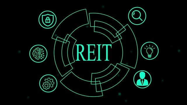 Futuristic REIT Investment & Financial Technology Concept